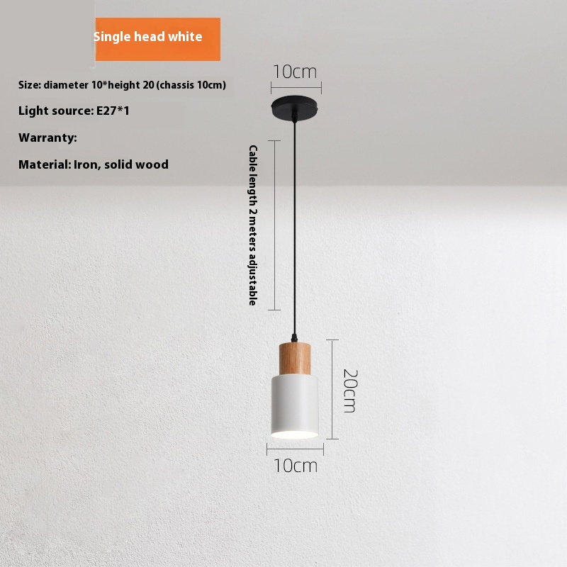 Simple Straight Creative Macaron Wood Chandelier - Image 3