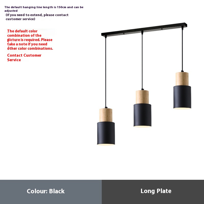 Simple Straight Creative Macaron Wood Chandelier - Image 4