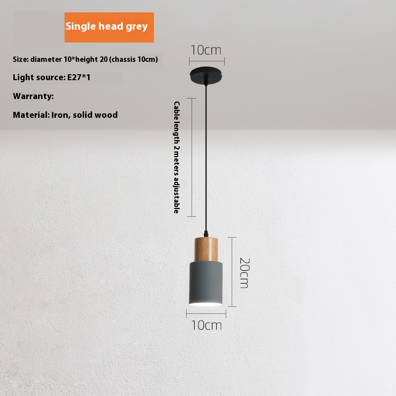 Simple Straight Creative Macaron Wood Chandelier - Image 2