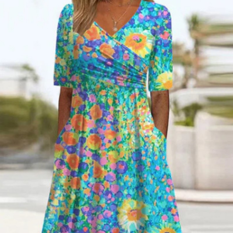 Women's Sling Long Dress 3D Digital Printing