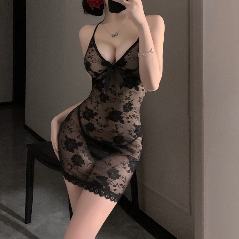 Purple Pure Desire Nightdress Sexy Lace Bed Free Pajamas
