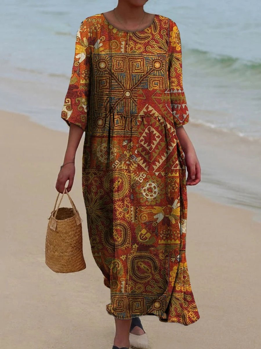 Ladies Fashion Floral Pattern 3D Special Dress