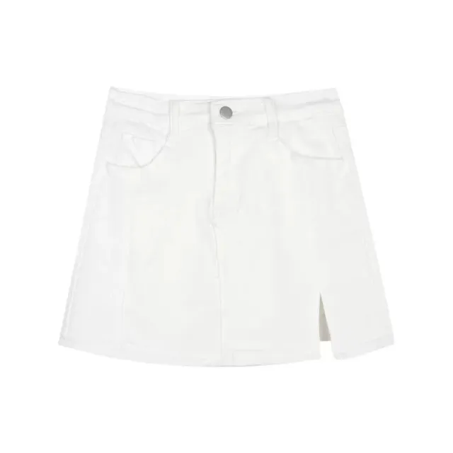 High Waist Slit Elastic Half body Vintage Sheath Skirt Anti exposure White - Shop at LoveMi