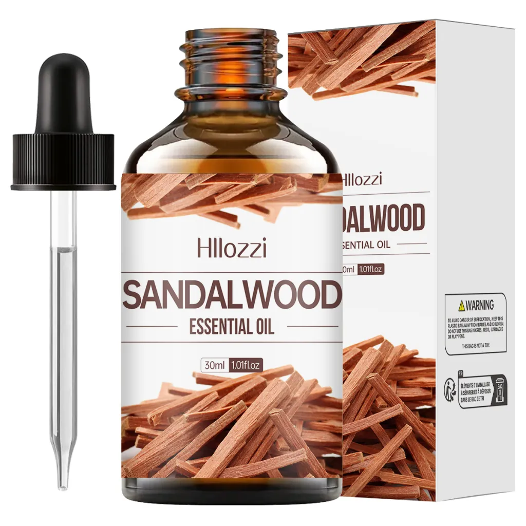 30ml Organic Oil Aromatherapy Massage Aromatic Skin Care Castor Oil - Sandalwood Essential Oil