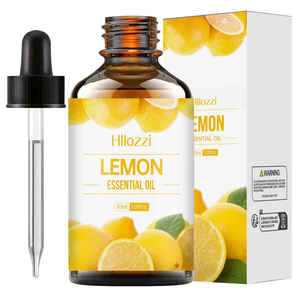 30ml Organic Oil Aromatherapy Massage Aromatic Skin Care Castor Oil - Lemon Essential Oil