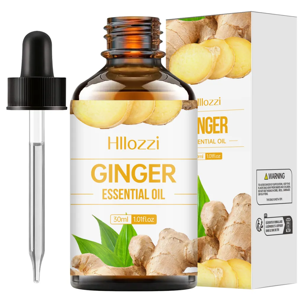 30ml Organic Oil Aromatherapy Massage Aromatic Skin Care Castor Oil - Ginger Essential Oil