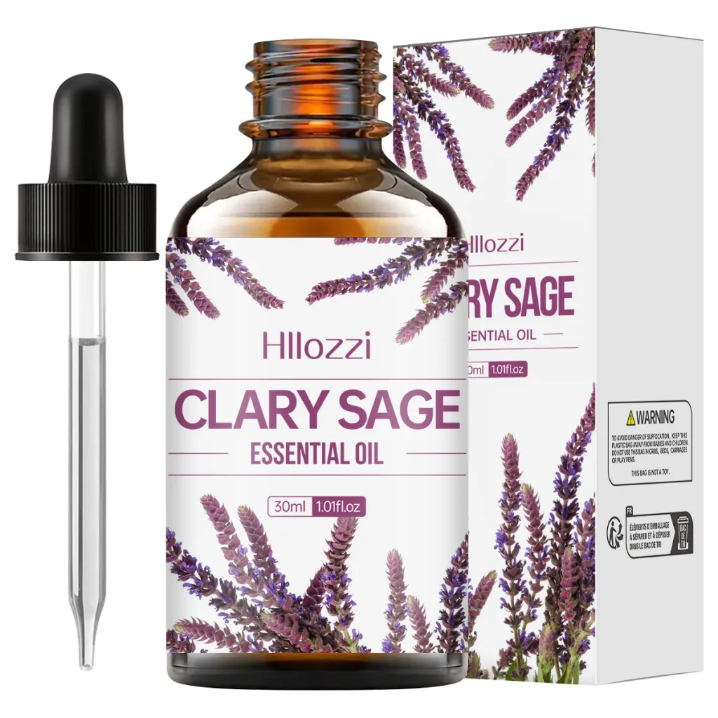 30ml Organic Oil Aromatherapy Massage Aromatic Skin Care Castor Oil - Clary Sage Essential Oil