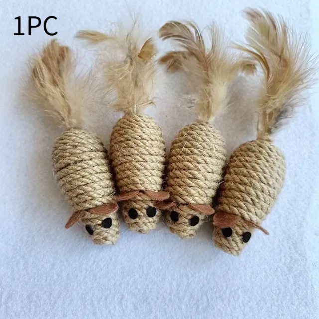 Bite Ball Molar Pet Toy Oval Sisal Mouse - Shop at LoveMi