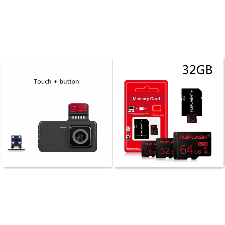 4-inch Adhesive Dashcam Dual Lens