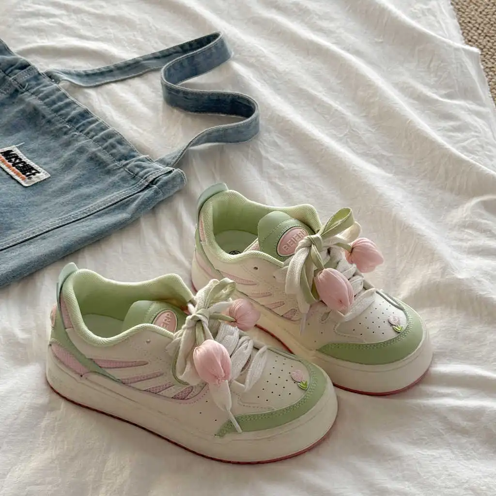 New Sports Niche Design Versatile Casual Shoes For Women - Green