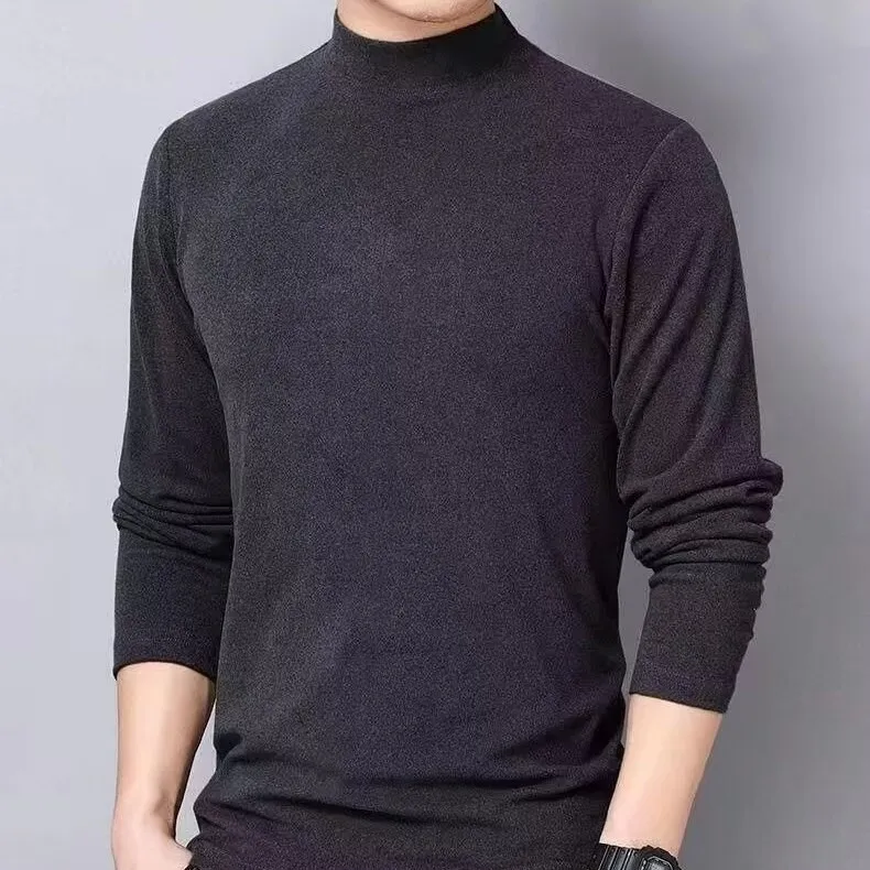 Autumn And Winter Half-high Collar Keep Warm Pure Color Inner Wear Men