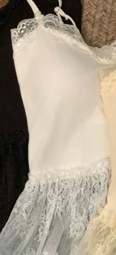 V neck Socialite Style Beautiful Lace Small Sling White - Shop at LoveMi