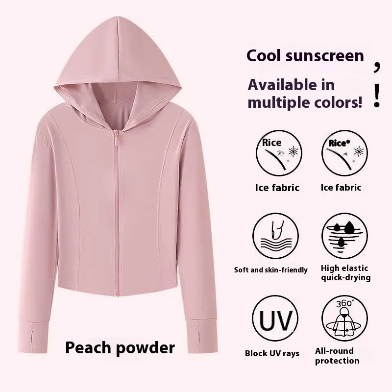New Women's Sun Protection UV Protection Sports Jacket - Peach Pink