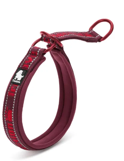 Truelove Pet Dog Collar Traction Diving Fabric Adjustable Reflective Soft Foreign Trade Cross border Wine Red - Shop at LoveMi