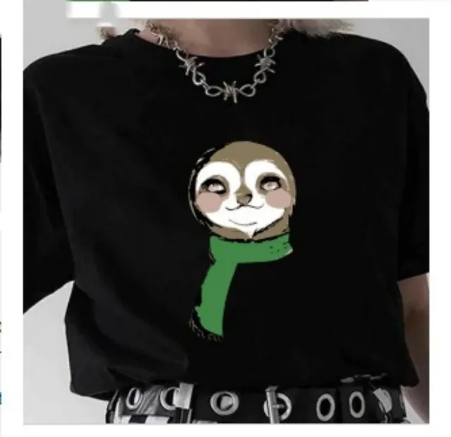 3D Digital Printing Casual Round Neck Short Sleeves Black1 - Shop at LoveMi
