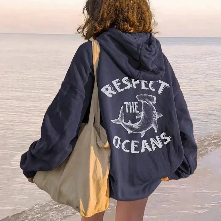 Ocean Respect Local Printed Sweater - Blue