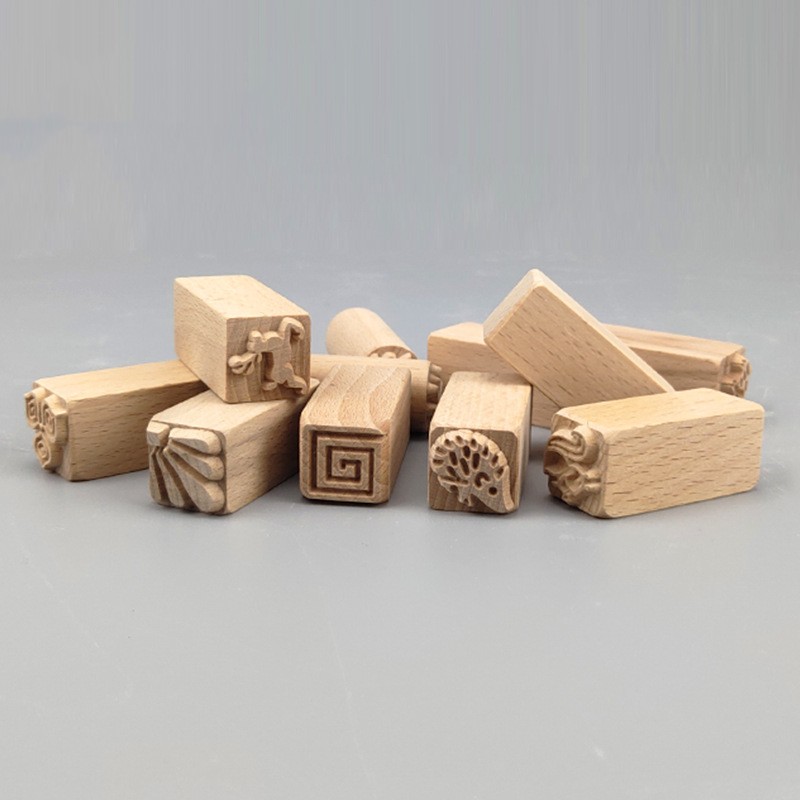 Pottery Tools Wooden Texture Seal