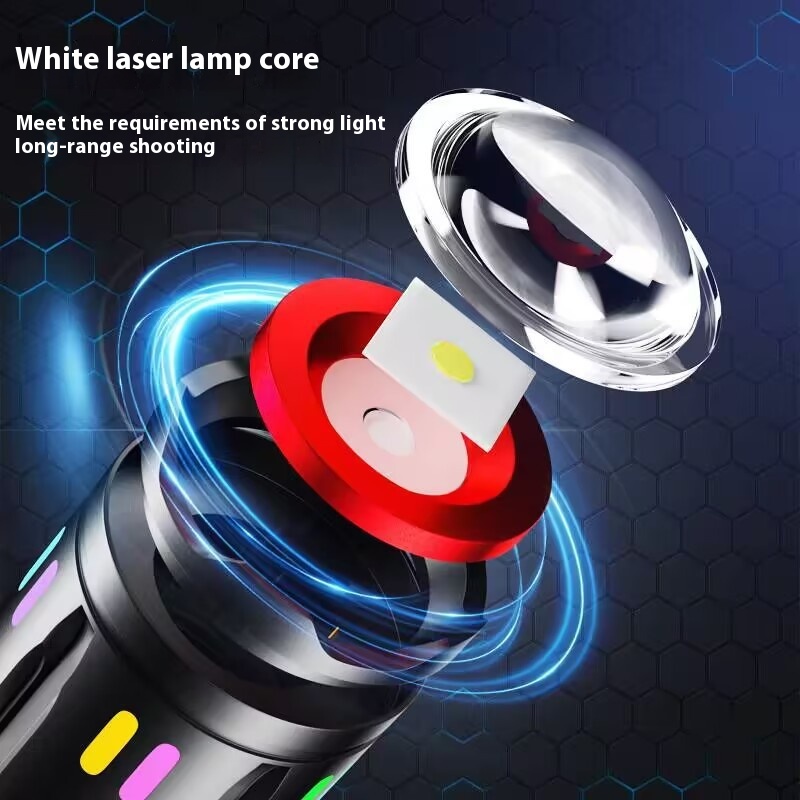 White Laser Colorful LED Power Torch