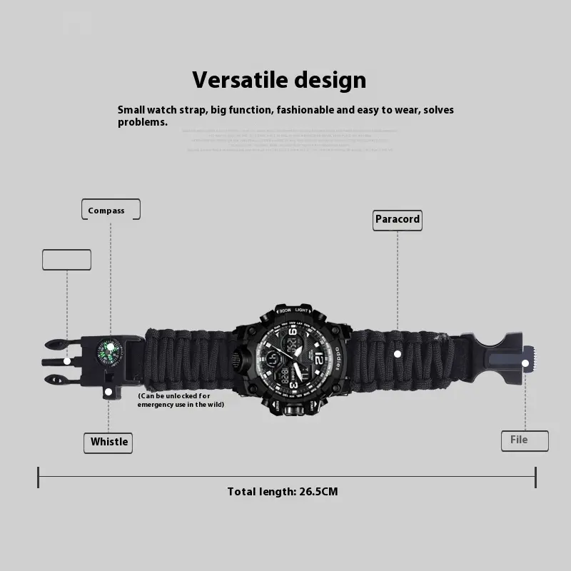 Multifunctional Sports Watch Outdoor Mountaineering Tactical Men's Waterproof