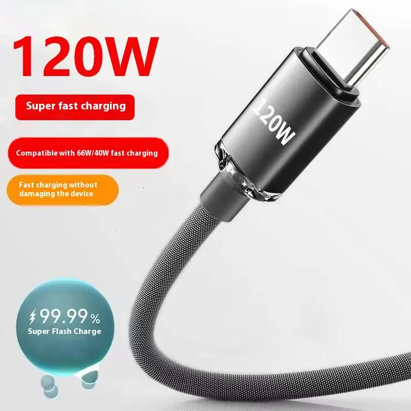 Double Typec Data Cable 120W Super Fast