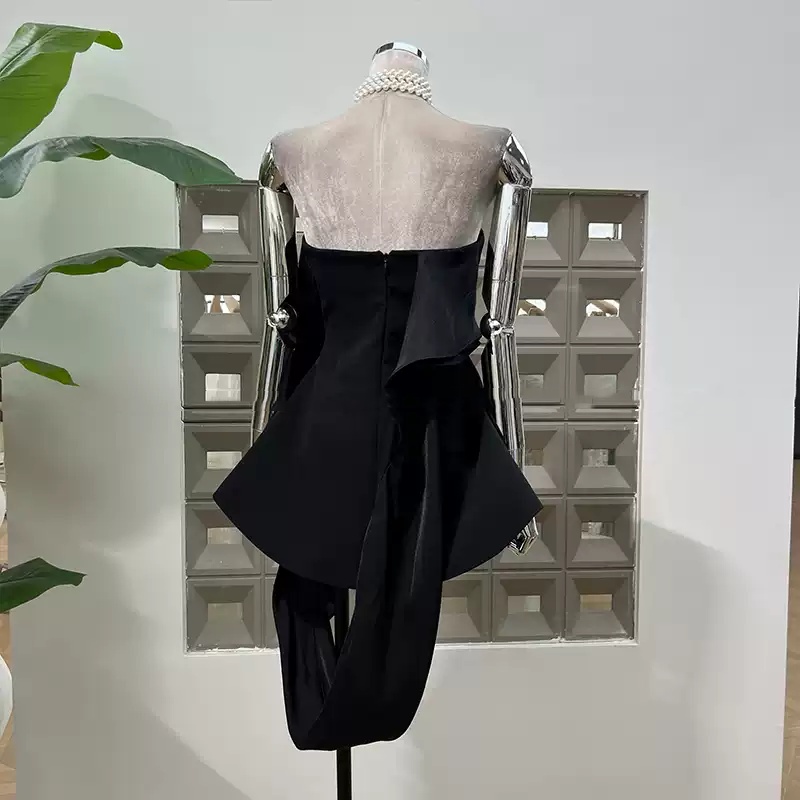 Ribbon Tube Top Niche Short Small Size Dress
