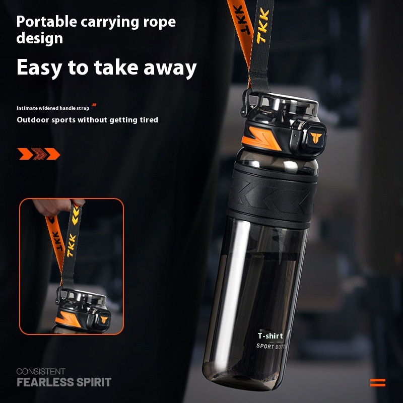 Summer New Large Capacity Sports Cup One-click Bounce Cover Plastic Cup