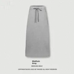 American A- Line High Waist Cover Slimming And Straight Loose Skirt Women - Medium Grey - View 1