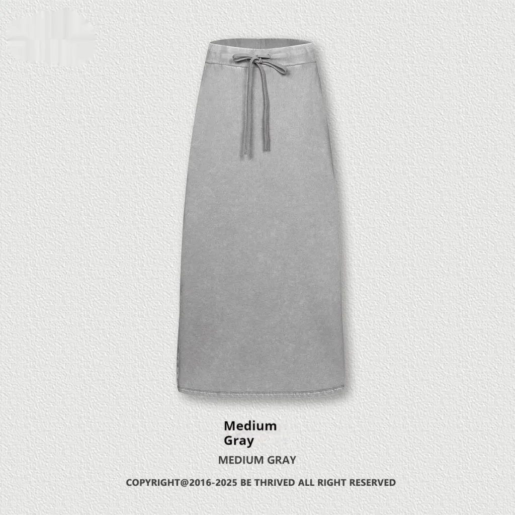American A- Line High Waist Cover Slimming And Straight Loose Skirt Women - Medium Gray