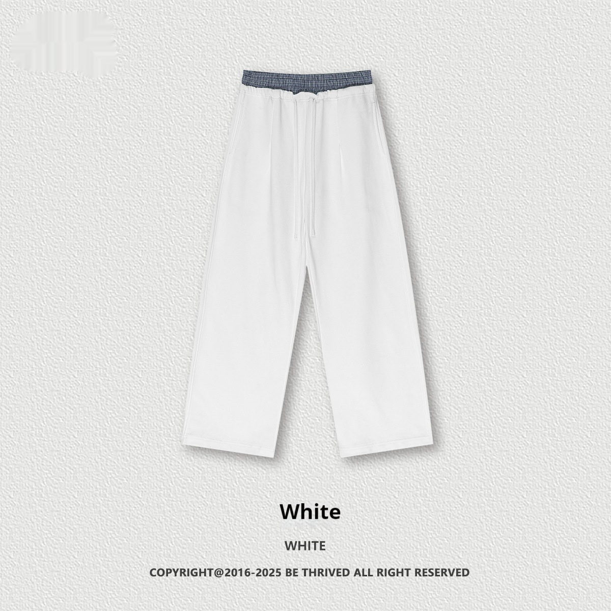 American Fashion Brand Unisex Style Stitching Double Waist Wide Leg Pants