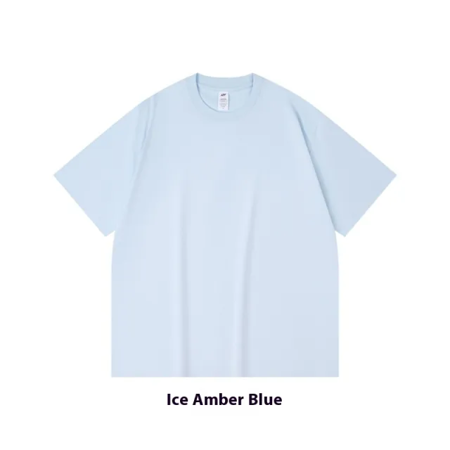 Cotton Heavy Round Neck Cultural T shirt Advertising Shirt Ice Amber Blue - Shop at LoveMi
