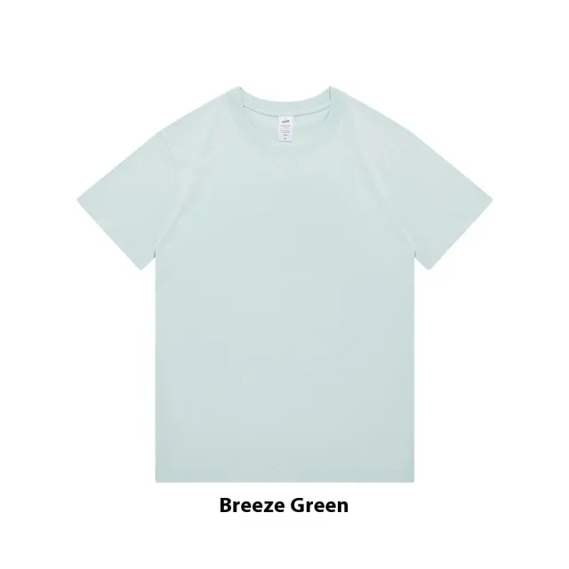 Cotton Heavy Round Neck Cultural T shirt Advertising Shirt Breeze Green - Shop at LoveMi