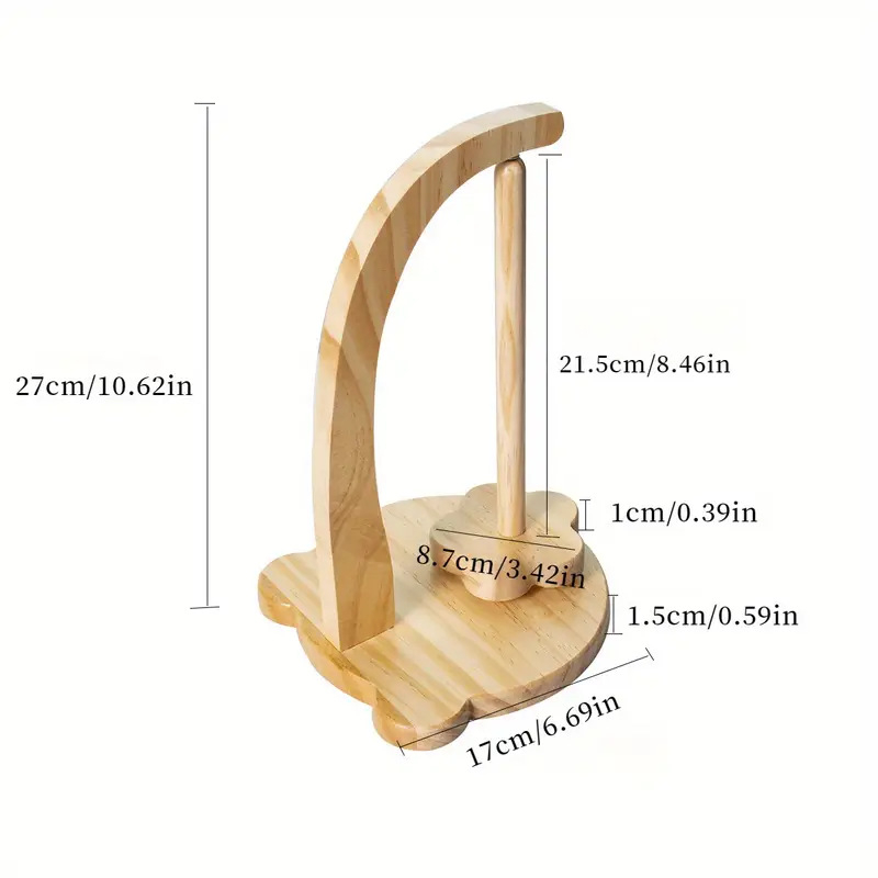Wooden magnetic rotatable spool rack (bear varnish)