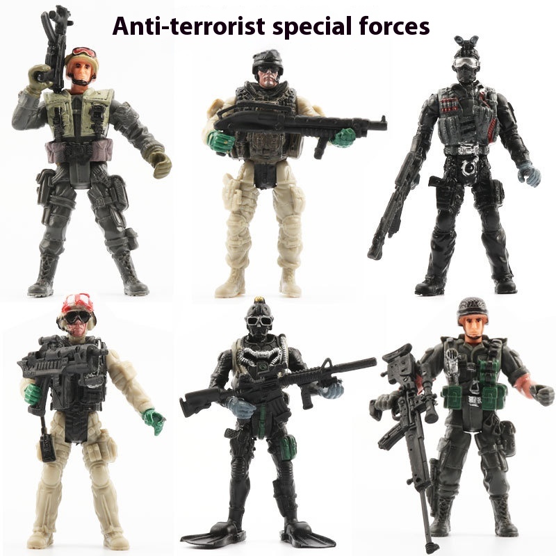 Figurine soldat militaire articulée 10 cm — forces spéciales 10