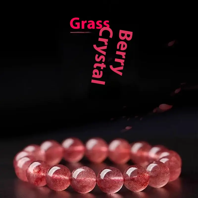 Pigeon Blood Red Strawberry Quartz Crystal Bracelet