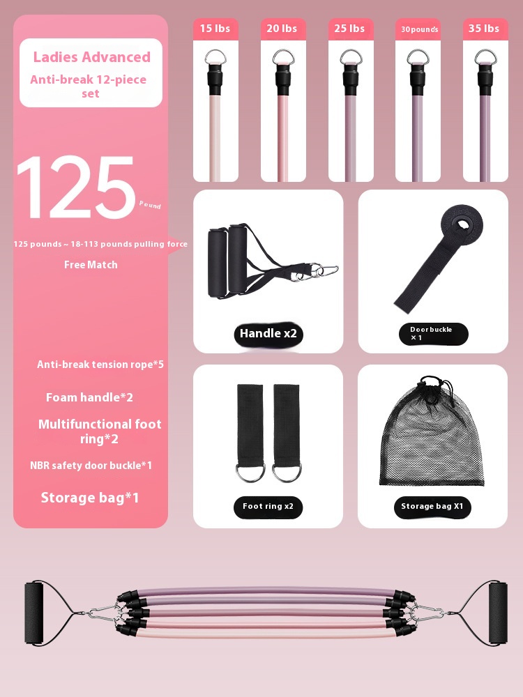 Portable Home Fitness Exercise Pull Rope Set