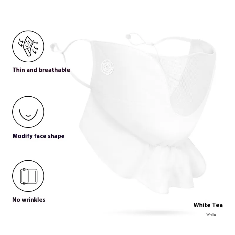 Women's Outdoor Driving Cycling UV-proof Chiffon Sunscreen Mask - White