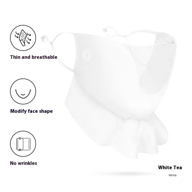 Women's Outdoor Driving Cycling UV proof Chiffon Sunscreen Mask White - Shop at LoveMi