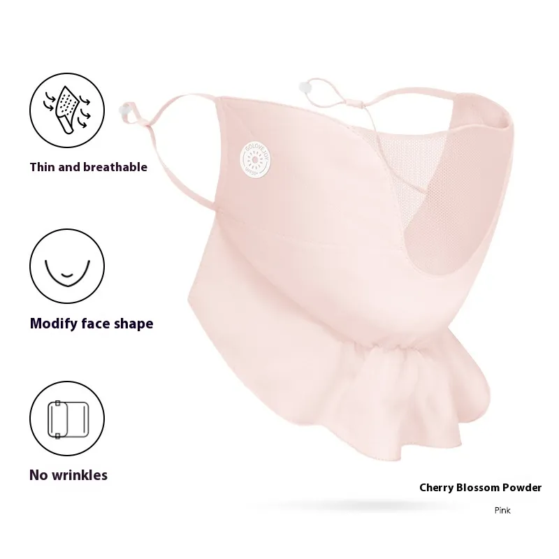 Women's Outdoor Driving Cycling UV-proof Chiffon Sunscreen Mask - Upgraded Cherry Blossom Powder
