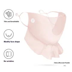 Women's Outdoor Driving Cycling UV-proof Chiffon Sunscreen Mask - Upgraded Cherry Blossom Powder - View 1