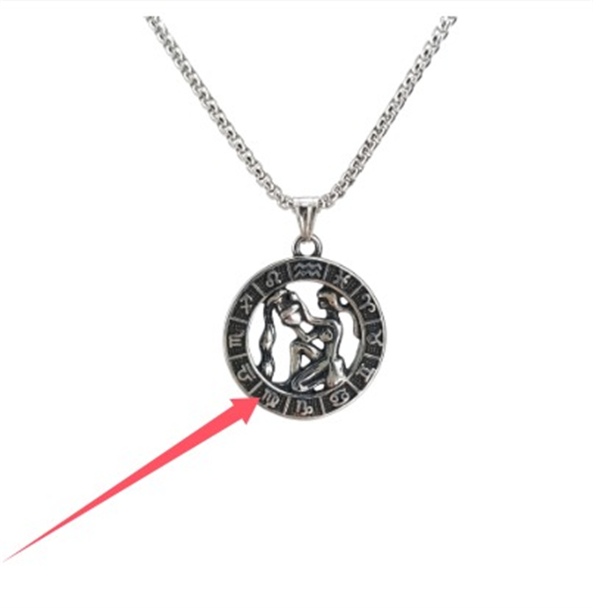 Twelve Constellation Stainless Steel Necklace Universal Pendant European And American