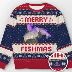 Round Neck Casual 3D Printed Christmas Chunky Knit Sweater - As Shown-5Xl - View 1