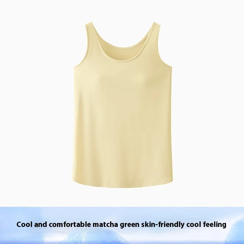 Pajamas Cool Short-sleeved Homewear Suit - Matcha Green Vest