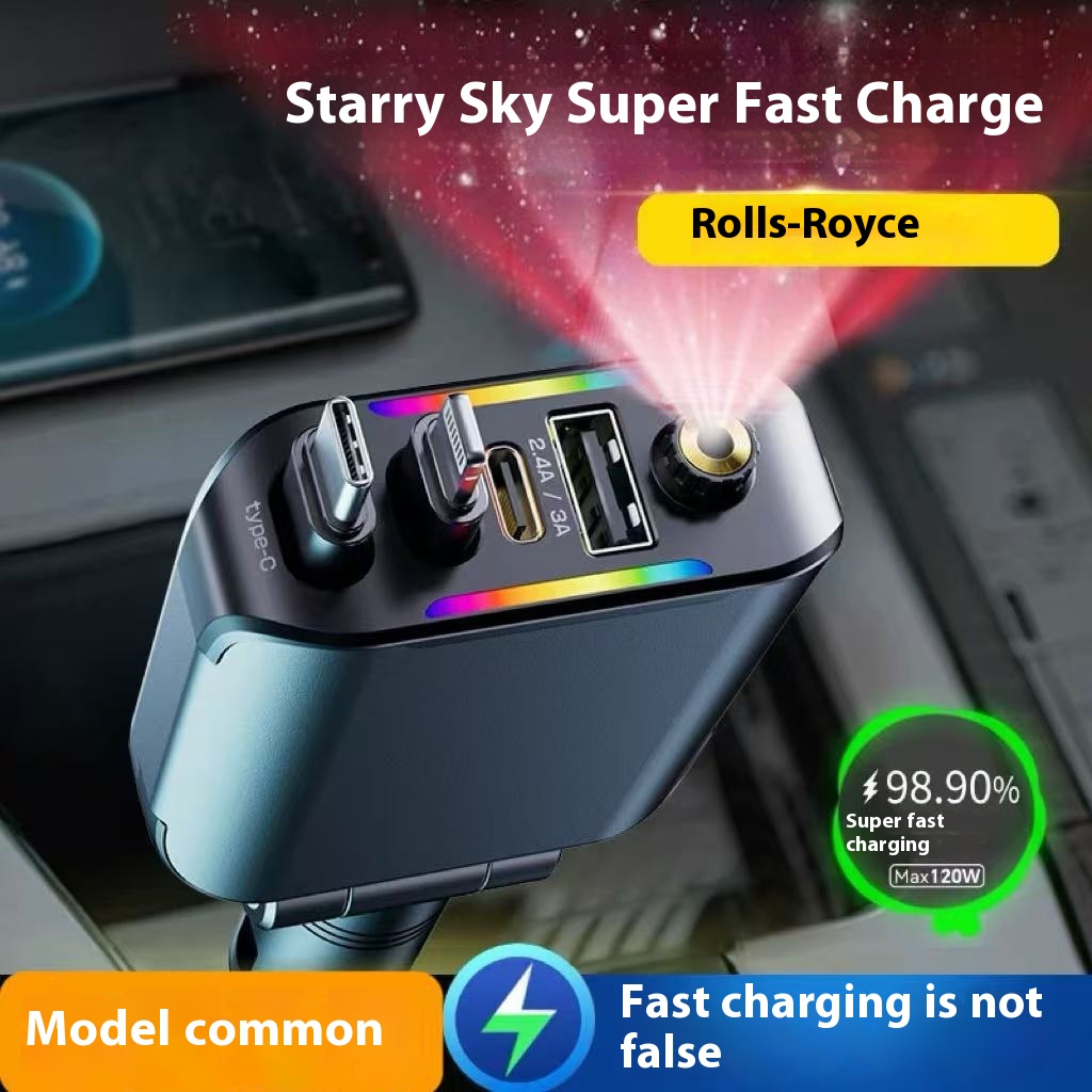 Starry Sky Car Charger 120W  Charger USB Plug – TypeC