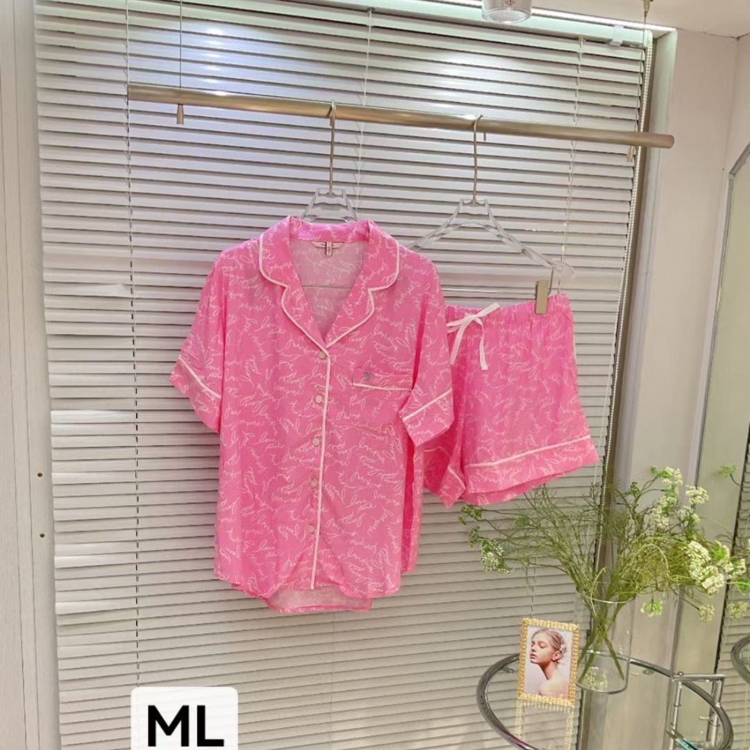 European And American High-grade Cotton Printed Short-sleeved Shorts Two-piece Set