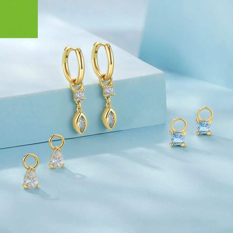 Shining Color Zirconium Copper Earrings Free