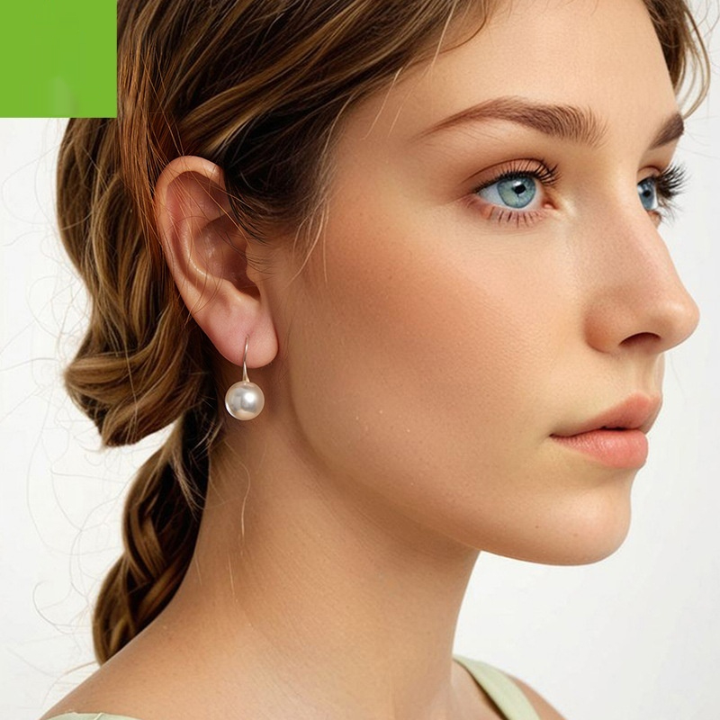Sterling Silver Shell Pearl Ear Studs Simple Cold Style