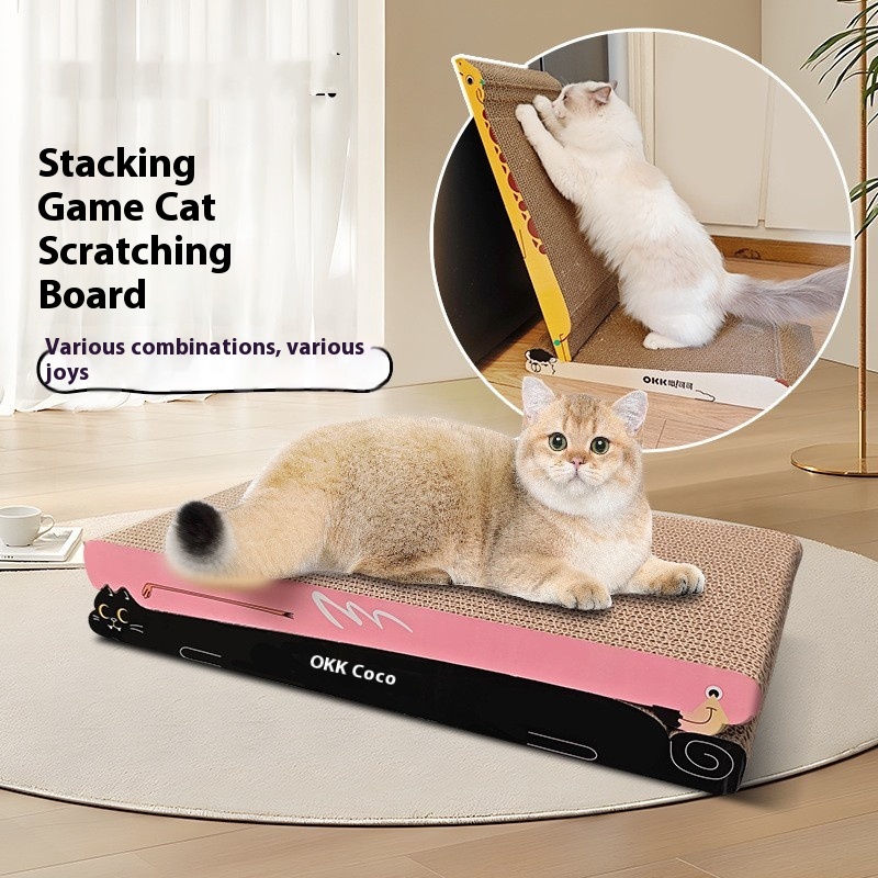 ["叠叠乐耐磨防猫抓沙发保护猫爪多用猫抓板不掉屑猫咪猫窝宠物用品","叠叠乐耐磨防猫抓沙发","保护猫爪多用猫抓板"]