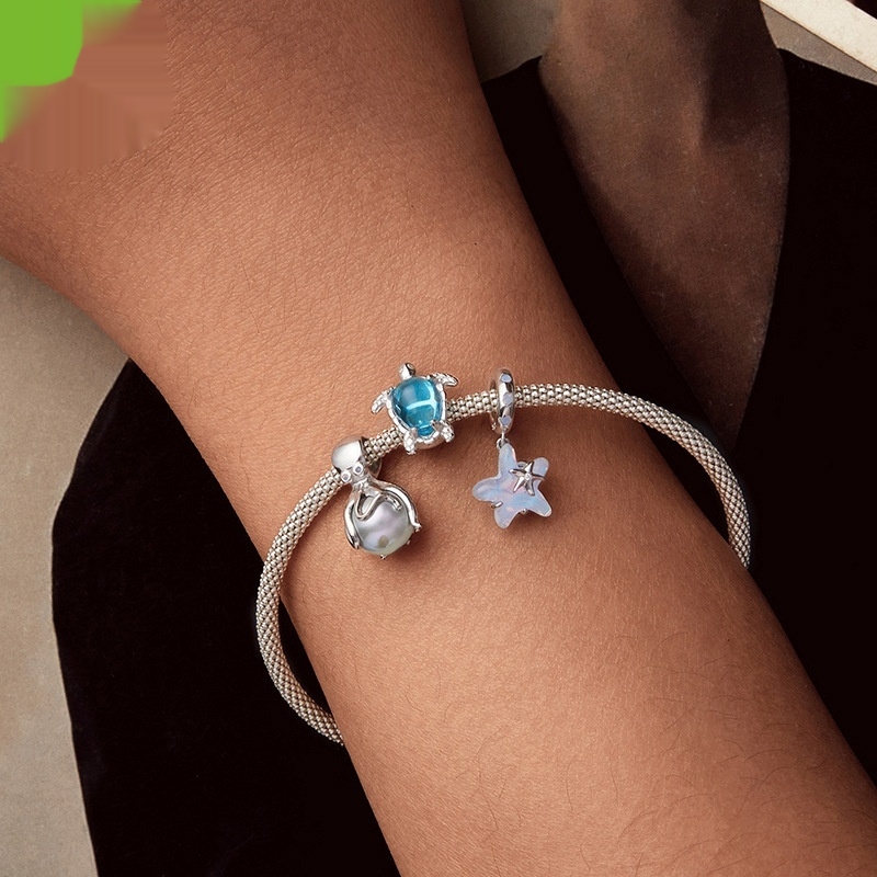 S925 Silver Sea Turtle Beads Diy Bracelet Beads