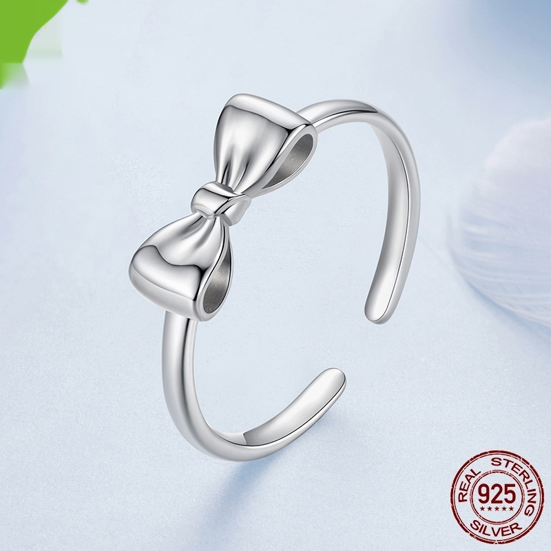925 Sterling Silver Bow Open Ring