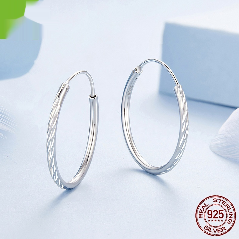 Super  Carved 925 Sterling Silver Female Earrings